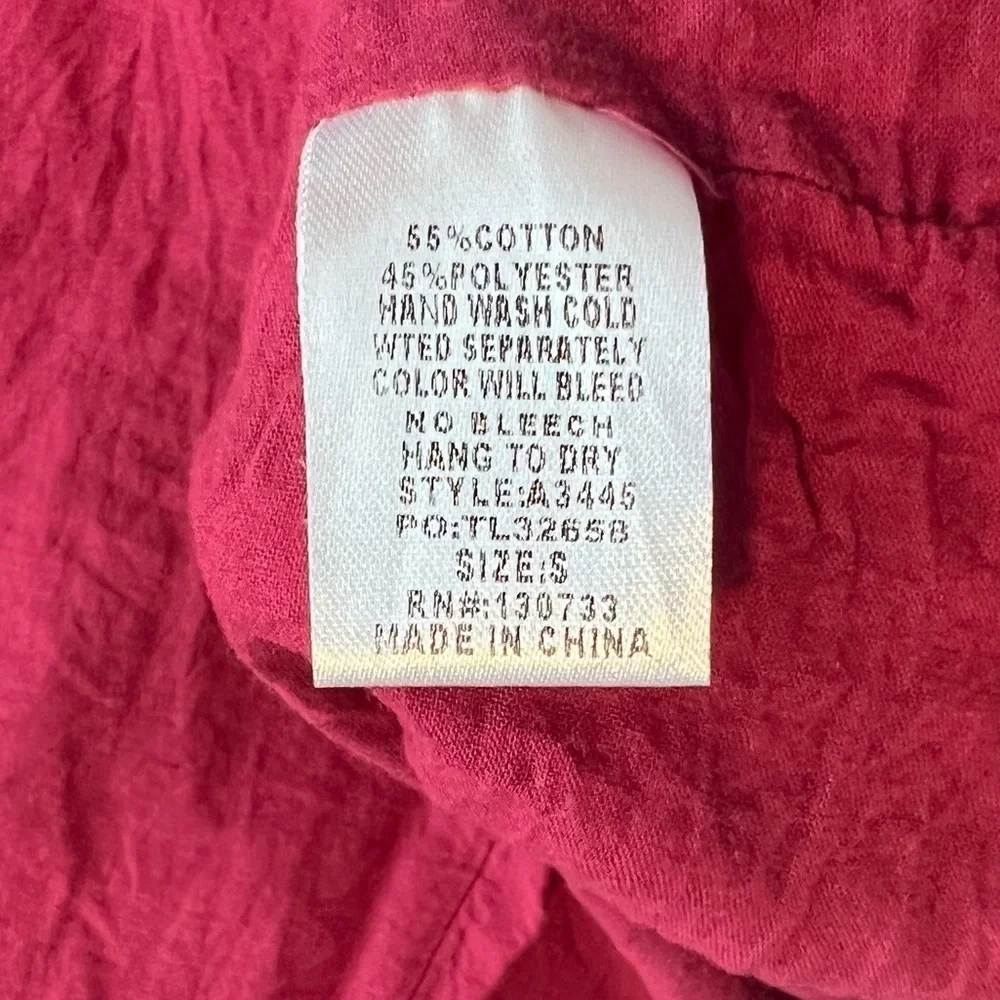 Umgee Boho Embroidered Burgundy Lace Shift Dress Spring Brunch Vacation  Size S - Picture 10 of 12